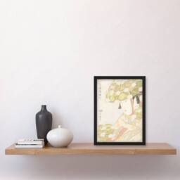 Artery8 Utamaro Kitagawa Framed Wall Art Print Sagi Musume Heron Maiden in Green - Size: A4 - thumbnail 2