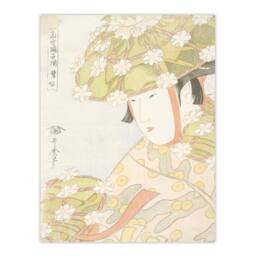 Artery8 Utamaro Kitagawa Framed Wall Art Print Sagi Musume Heron Maiden in Green - Size: A4 - thumbnail 3