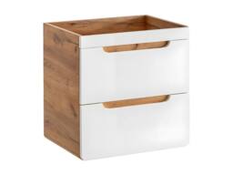 Vente-unique Wall-Hung Vanity Unit - Natural & White - 60 Cm - ARUBA in Light Oak - thumbnail 4