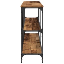 Berkfield Home Console Table Old Wood 200x30x75 cm Engineered Wood & Steel in Brown - Size: 200 x 30 x 75 cm - thumbnail 6