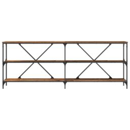 Berkfield Home Console Table Old Wood 200x30x75 cm Engineered Wood & Steel in Brown - Size: 200 x 30 x 75 cm - thumbnail 5