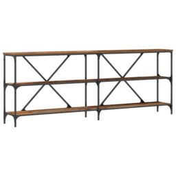 Berkfield Home Console Table Old Wood 200x30x75 cm Engineered Wood & Steel in Brown - Size: 200 x 30 x 75 cm - thumbnail 2