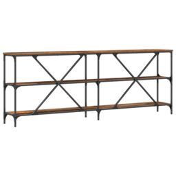 Berkfield Home Console Table Old Wood 200x30x75 cm Engineered Wood & Steel in Brown - Size: 200 x 30 x 75 cm - thumbnail 7