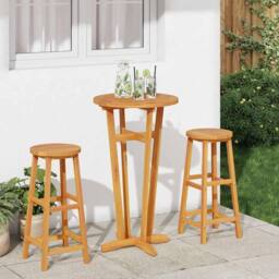 Berkfield Home Garden Bar Table Ã˜60x105 cm Solid Wood Acacia in Brown - Size: 60x105 cm - thumbnail 3
