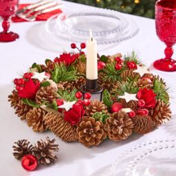 Dibor Starry Night Christmas Table Decoration Centerpiece Wreath 35cm - thumbnail 1