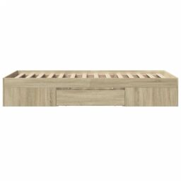 Berkfield Home Bed Frame without Mattress Sonoma Oak 90x190 cm Single Engineered Wood in Brown - thumbnail 6