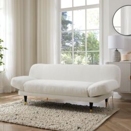 Home Detail Silas Sofa Bed With Adjustable Armrests in White - Size: 3 Seater