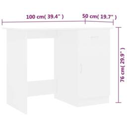 Berkfield Home Modern Desk White 100x50x76 cm Engineered Wood - Size: 100 x 50 x 76 cm - thumbnail 9