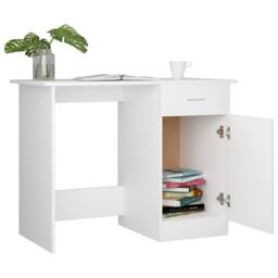 Berkfield Home Modern Desk White 100x50x76 cm Engineered Wood - Size: 100 x 50 x 76 cm - thumbnail 6