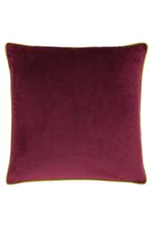 Furn Meridian Velvet Piped Cushion in Maroon - Size: 55 cm x 55 cm - thumbnail 1