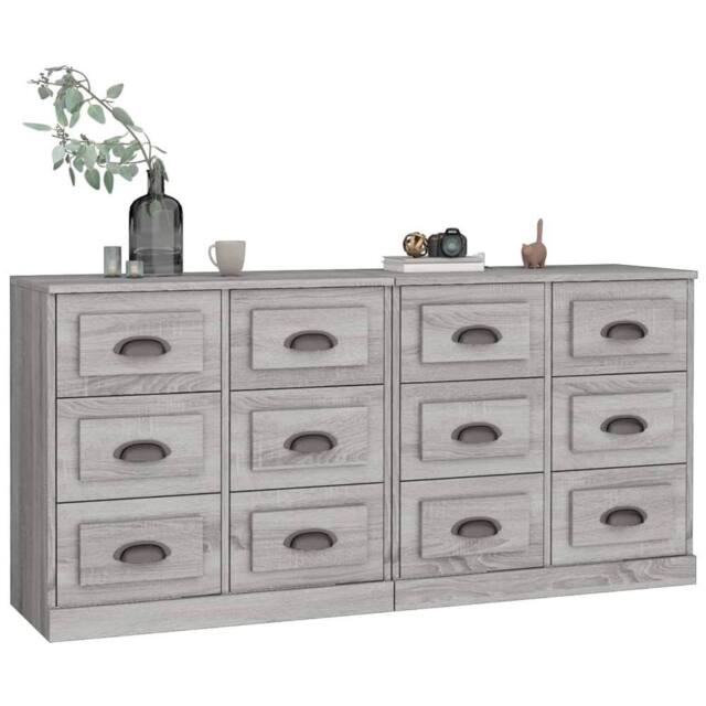 Berkfield Home Sideboards 2 pcs Grey Sonoma Engineered Wood - image 1