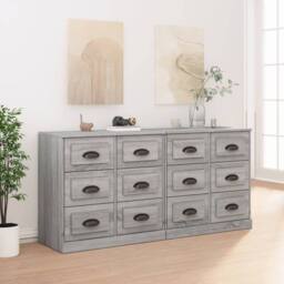 Berkfield Home Sideboards 2 pcs Grey Sonoma Engineered Wood - thumbnail 2