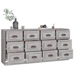Berkfield Home Sideboards 2 pcs Grey Sonoma Engineered Wood - thumbnail 4