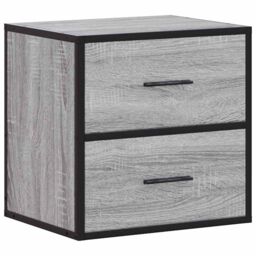 Berkfield Home Wall-mounted Bedside Cabinets 2 pcs Grey Sonoma 40x31x39.5 cm - thumbnail 6