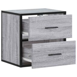 Berkfield Home Wall-mounted Bedside Cabinets 2 pcs Grey Sonoma 40x31x39.5 cm - thumbnail 9