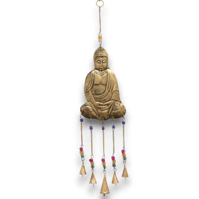 KDMD Indian Chimes - Large Buddha 5 Bell Chimes in Gold - image 1
