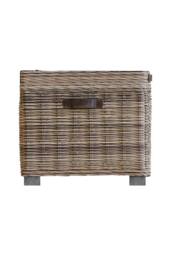 FWStyle Kubu Rattan Lift Up Greywash Pine Storage Side Table Ready Assembled in Brown - thumbnail 4