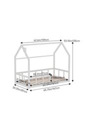 Living and Home Wooden House Bed Frame in White - thumbnail 6