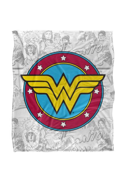 Wonder Woman Comic Logo Silky Touch Super Soft Throw Blanket 152 X 127 cm in White - image 1