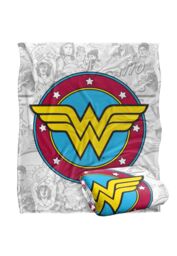Wonder Woman Comic Logo Silky Touch Super Soft Throw Blanket 152 X 127 cm in White - thumbnail 2