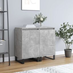 Berkfield Home Sideboards 2 pcs Concrete Grey 40x35x70 cm Engineered Wood in Black - Size: 40 x 35 x 70 cm - thumbnail 1