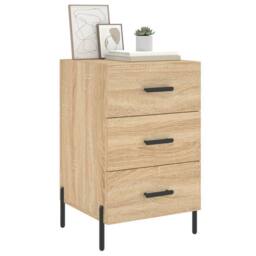 Berkfield Home Modern Bedside Cabinet Sonoma Oak 40x40x66 cm Engineered Wood in Light Tan - Size: 40 x 40 x 66 cm - thumbnail 1