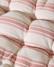 Rose Blush Cotton Stripe Indoor Outdoor Garden Bench Cushion - thumbnail 3