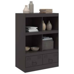 Berkfield Home Highboard Black 67x39x95 cm Steel - Size: 67 x 39 x 95 cm - thumbnail 4