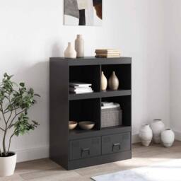 Berkfield Home Highboard Black 67x39x95 cm Steel - Size: 67 x 39 x 95 cm - thumbnail 3