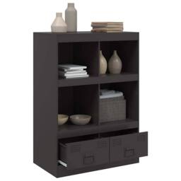 Berkfield Home Highboard Black 67x39x95 cm Steel - Size: 67 x 39 x 95 cm - thumbnail 5