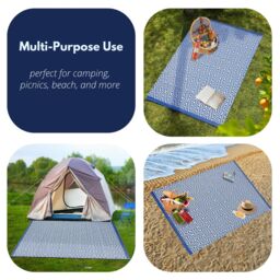 Marco Paul Extra Large Outdoor Garden Rug - Blue Aztec in Grey - Size: 150 cm x 210 cm - thumbnail 7