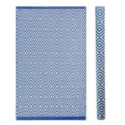 Marco Paul Extra Large Outdoor Garden Rug - Blue Aztec in Grey - Size: 150 cm x 210 cm - thumbnail 3