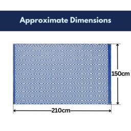 Marco Paul Extra Large Outdoor Garden Rug - Blue Aztec in Grey - Size: 150 cm x 210 cm - thumbnail 2
