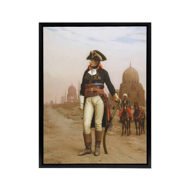 "Artery8 Gerome Napoleon Bonaparte In Egypt Framed Canvas Wall Art Print - Size: W12"" x H16""" - image 1