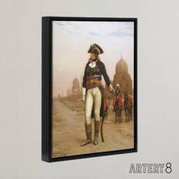 "Artery8 Gerome Napoleon Bonaparte In Egypt Framed Canvas Wall Art Print - Size: W12"" x H16""" - thumbnail 2