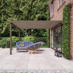 Rutland County Garden Furniture Ltd Wall Mounted Box Pergola - Wood - L240 x W420 x H270 cm - Rustic Brown - thumbnail 2