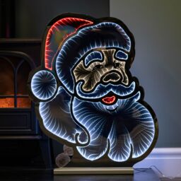 Samuel Alexander 60cm Light up Santa's Face Infinity Christmas Decoration with Red & White LEDs