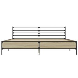 Berkfield Home Bed Frame without Mattress Sonoma Oak 200x200 cm in Brown - thumbnail 4