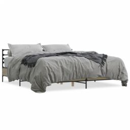 Berkfield Home Bed Frame without Mattress Sonoma Oak 200x200 cm in Brown - thumbnail 2
