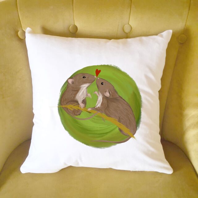 Afewhometruths Mates for Life Gift for Couples Oldfield Mice Love Cushion - Anniversary, Wedding Gift in Off-White - Size: 40 cm x 40 cm - image 1