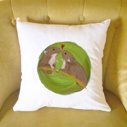 Afewhometruths Mates for Life Gift for Couples Oldfield Mice Love Cushion - Anniversary, Wedding Gift in Off-White - Size: 40 cm x 40 cm