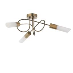 First Choice Lighting Set of 2 Joshi - Antique Brass Semi Flush Ceiling Lights in Bronze - thumbnail 2