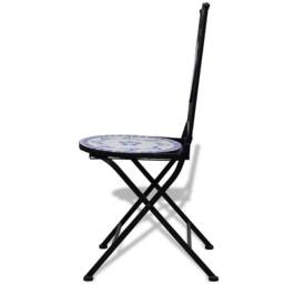 Berkfield Home Decorative Folding Bistro Chairs 2 pcs Ceramic Blue & White