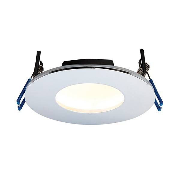 Netlighting Orbitalplus Fire Rated Integrated LED 1 Light Bathroom Recessed Light Chrome Plate IP65 in Grey