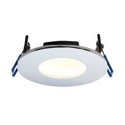Netlighting Orbitalplus Fire Rated Integrated LED 1 Light Bathroom Recessed Light Chrome Plate IP65 in Grey
