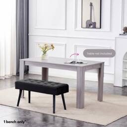 KOSY KOALA Black Velvet Padded Dining Bench Dining Room Furniture - thumbnail 2