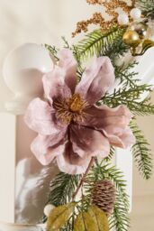 Dibor Luxury Magnolia Blush Xmas Decoration Staircase Christmas Garland 1.8m - Size: Large - thumbnail 4