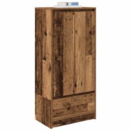 Berkfield Home Cabinet with Drawer Old Wood 55.5x34x119.5 cm Engineered Wood in Brown - thumbnail 4