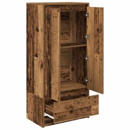 Berkfield Home Cabinet with Drawer Old Wood 55.5x34x119.5 cm Engineered Wood in Brown - thumbnail 5