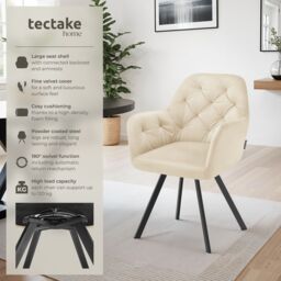 tectake Armchair Lucia Per Piece - Cream - Size: 1 Pack - thumbnail 2